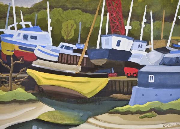- gouache on Canvas, Painting by Julia Odell, measuring 20 x 26 cm (H x W) framed at 31 x 39 cm £375